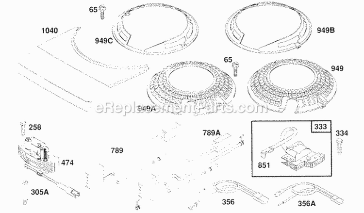 Guards And Misc Electrical Diagram and Parts List for 124702-0220-01  Briggs and Stratton Engine